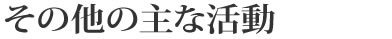 その他の主な活動